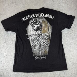 Metal Mulisha Death Cheater Skeleton Shirt Men's Large Black Y2k Motocross‎